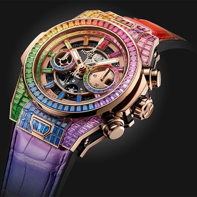 Hublot Big Bang Unico Full Baguette King Gold Rainbow Watch