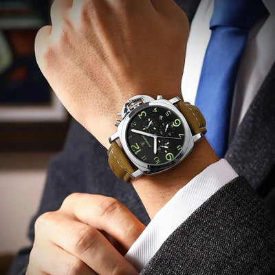 Luxury Military Waterproof Luminous Leather Watch For Men