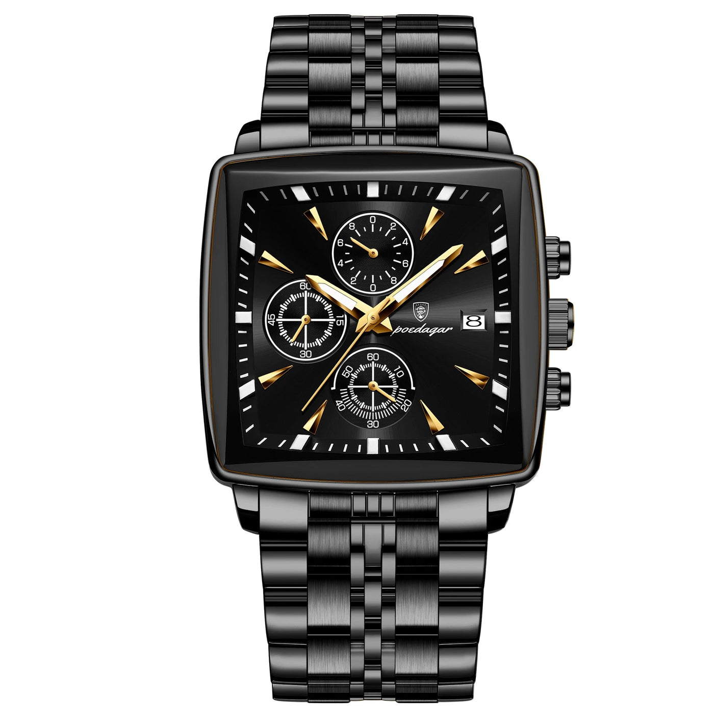 Original Square Men Waterproof Luminous Date Chronograph Watch