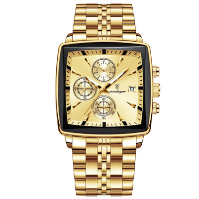 Original Square Men Waterproof Luminous Date Chronograph Watch