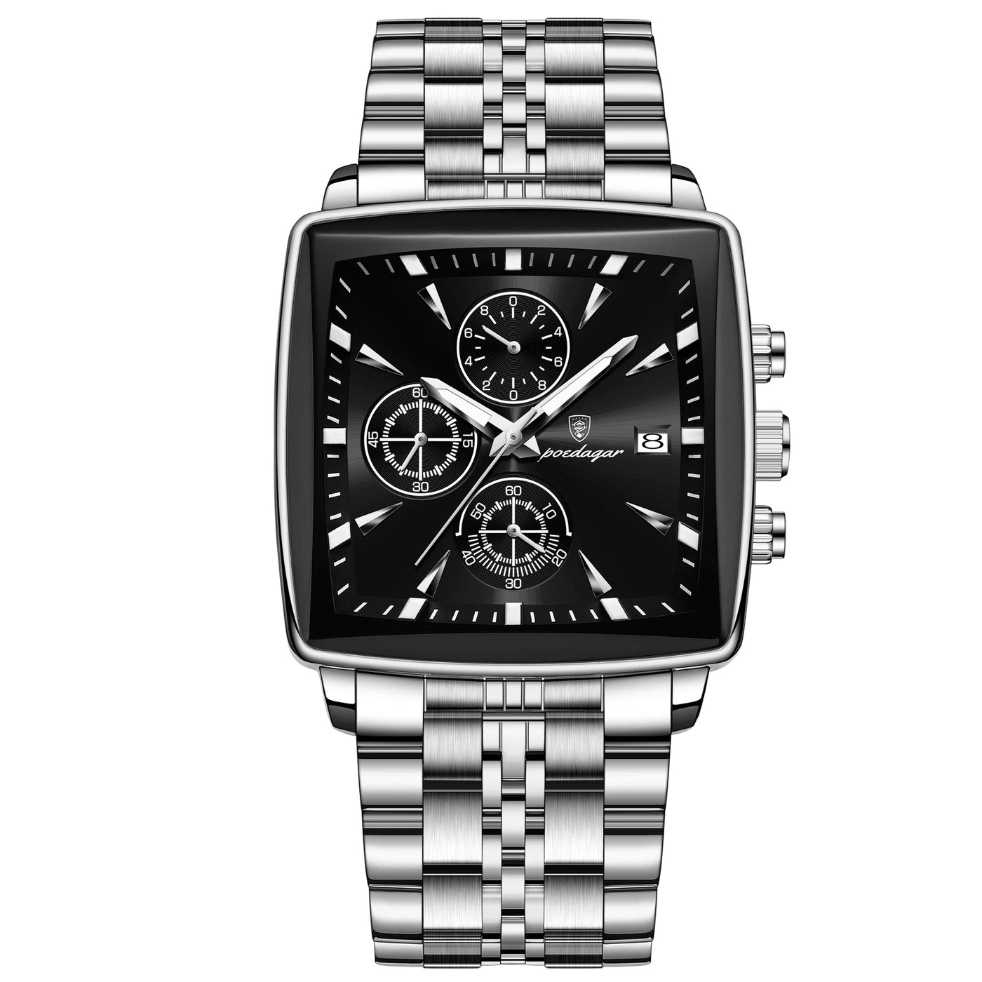 Original Square Men Waterproof Luminous Date Chronograph Watch