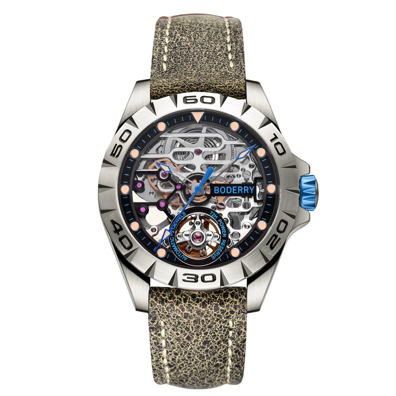 Men's Brand New Luxury Titanium Skeleton Automatic Mechanical Watch