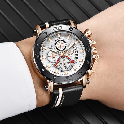 Men Luxury Sport Leather Quartz Watch